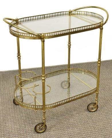 MODERN BRASS TWO-TIER SERVICE BAR