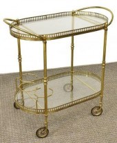 MODERN BRASS TWO-TIER SERVICE