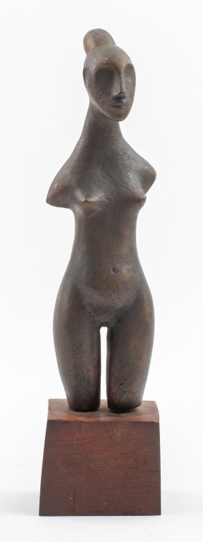 MODERN BRONZE FEMALE NUDE SCULPTURE