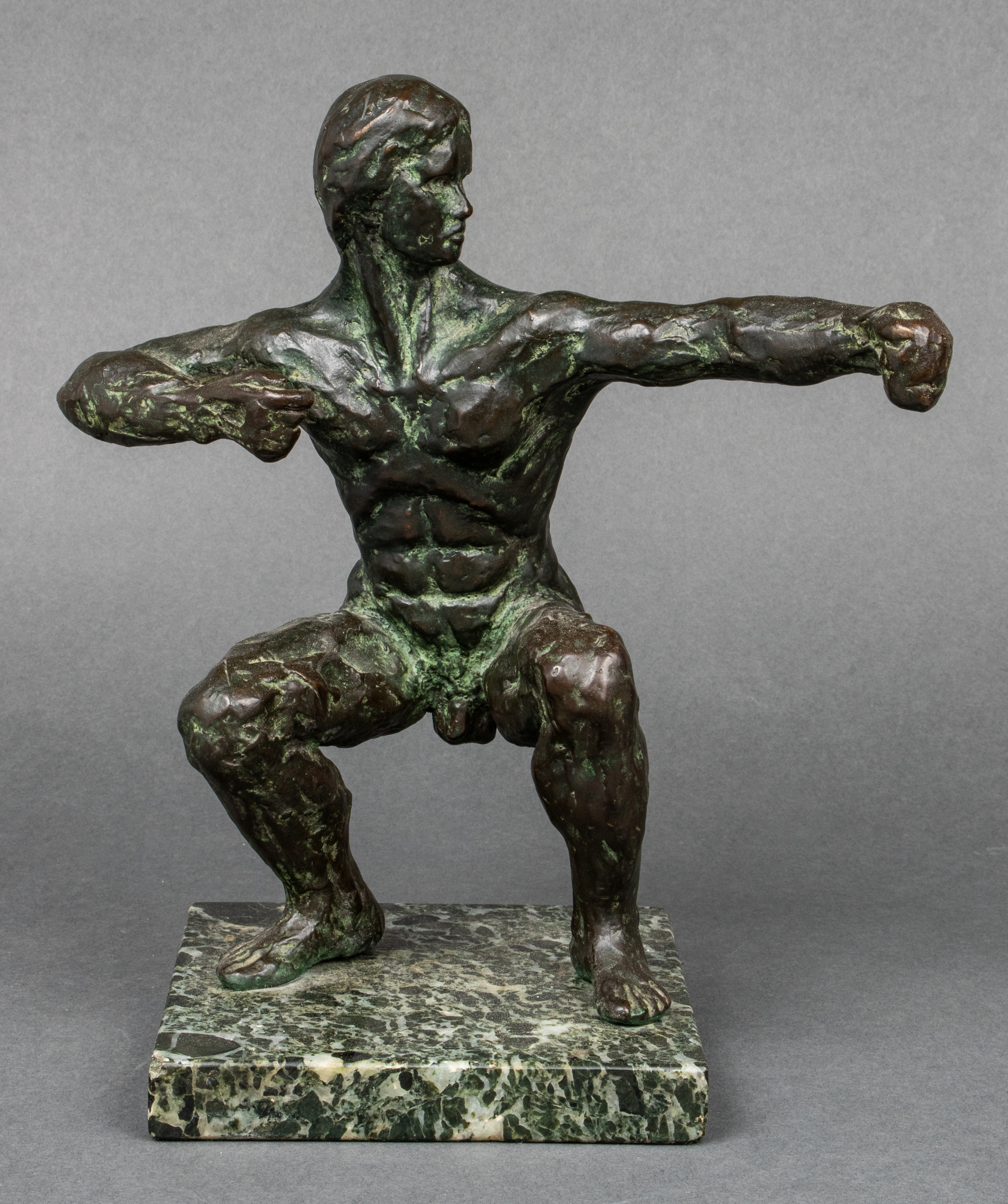 MODERN BRONZE MALE NUDE ARCHER
