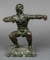 MODERN BRONZE MALE NUDE ARCHER