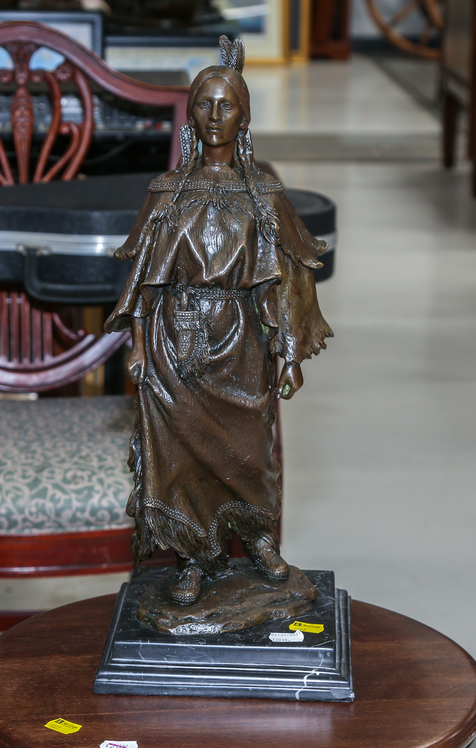 MODERN BRONZE OF A NATIVE