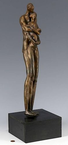 MODERN BRONZE SCULPTURE SIGNED M.
