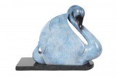 MODERN BRONZE SWAN SCULPTUREon