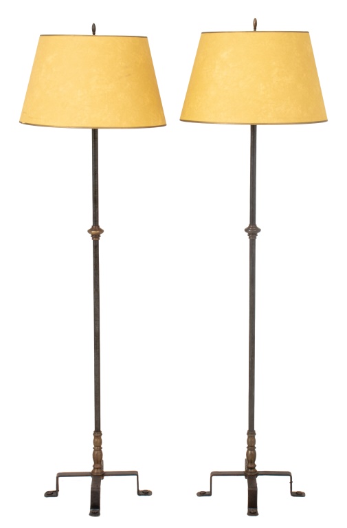 MODERN BRONZE TORCHIERES, PARCHMENT
