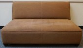 MODERN BROWN UPHOLSTERED ARMLE