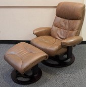 MODERN BROWN VINYL LOUNGE CHAI