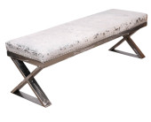 MODERN BRUSHED METAL AND HIDE