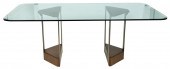 MODERN BRUSHED METAL & GLASS D