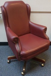 MODERN BURGUNDY FAUX LEATHER U