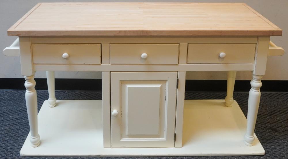 MODERN BUTCHER BLOCK WHITE ENAMEL