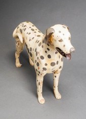 MODERN CARVED PAINTED WOOD FIG