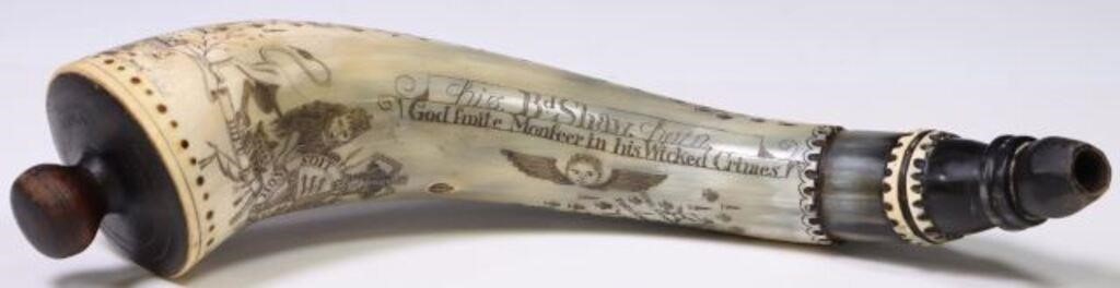 MODERN CARVED SCRIMSHAW POWDER