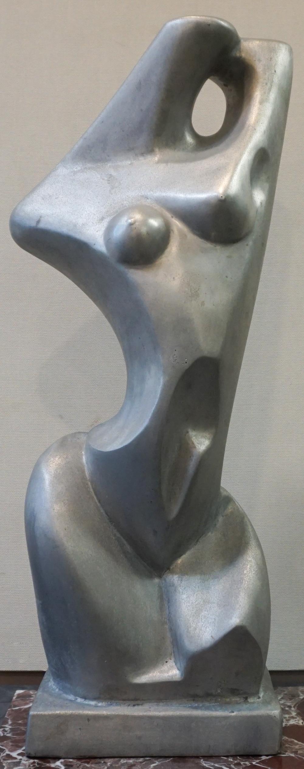 MODERN CAST ALUMINUM SCULPTURE OF