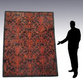 MODERN CHARCOAL & RED FOLIATE