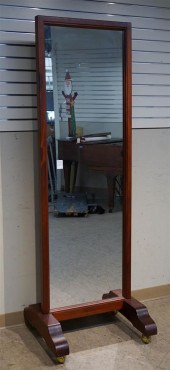 MODERN CHERRY CHEVAL MIRROR, H