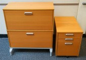 MODERN CHERRY TWO-DRAWER LATER