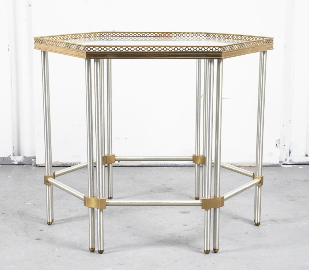 MODERN CHROME AND BRASS SIDE