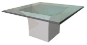 MODERN CHROME AND GLASS CUBE D