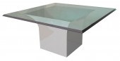 MODERN CHROME AND GLASS CUBE D