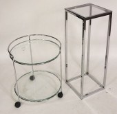 MODERN CHROME BAR CART & PLANT