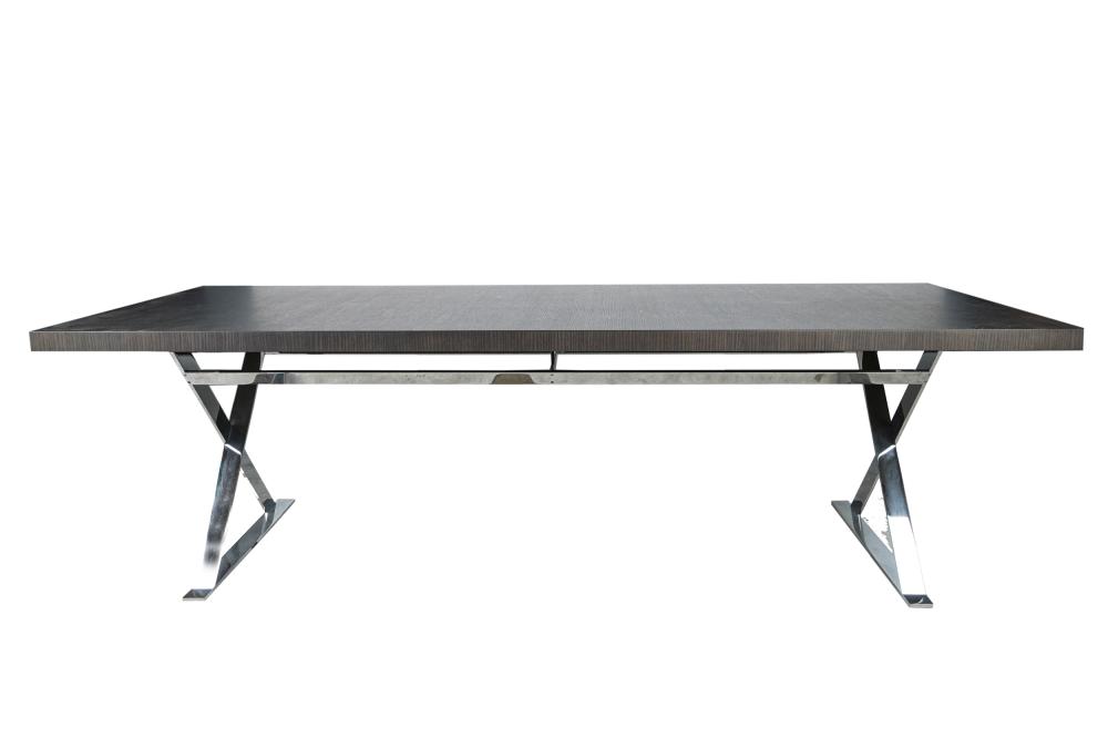 MODERN CHROME BASE DINING TABLEwith