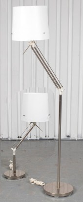 MODERN CHROME DESK LAMP AND FL