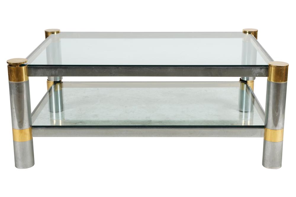 MODERN CHROME & GLASS COFFEE