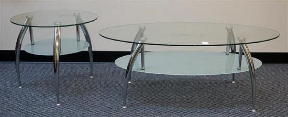 MODERN CHROME PLATE METAL AND GLASS