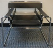 MODERN CHROME PLATED BLACK LEA