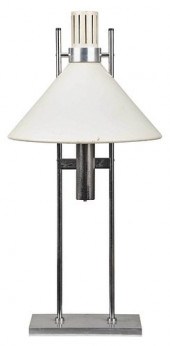 MODERN CHROME TABLE LAMP20th c