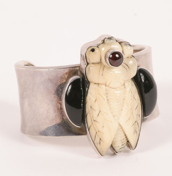Modern, chunky sterling cuff