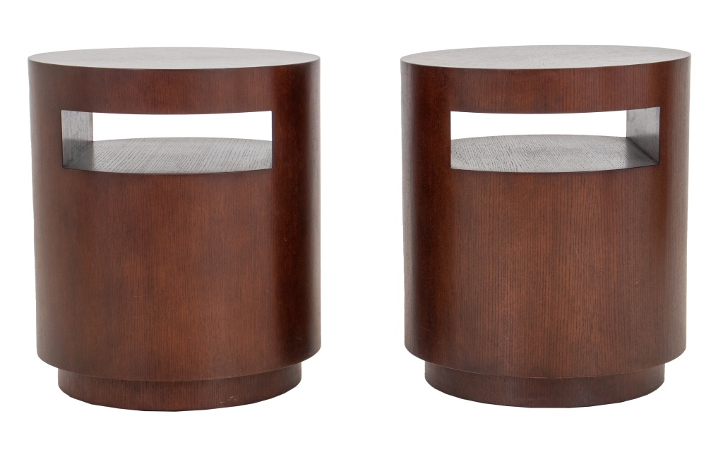 MODERN CIRCULAR WOOD END TABLE, 2
