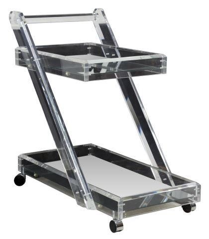 MODERN CLEAR ACRYLIC TWO-TIERED BAR