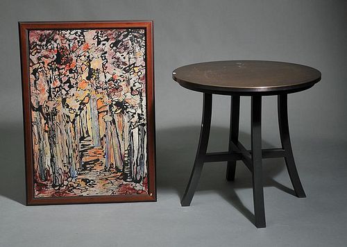 MODERN COPPER TOP TABLE AND