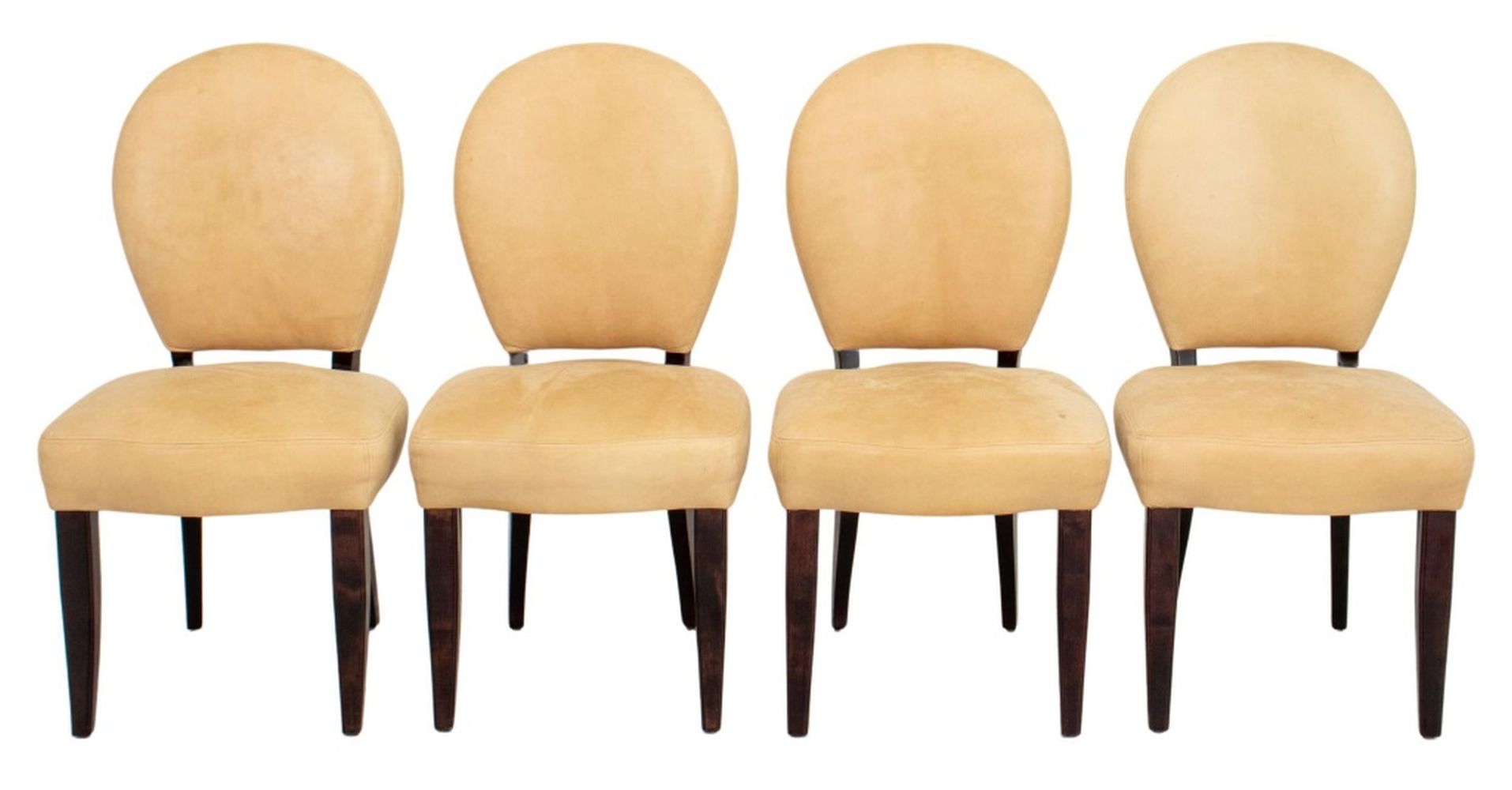 MODERN CREAM LEATHER UPHOLSTERED