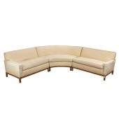 MODERN CREAM UPHOLSTERED CURVE