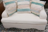 MODERN CREAM UPHOLSTERED SOFA