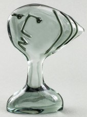 MODERN CUBIST GLASS BUST OF A