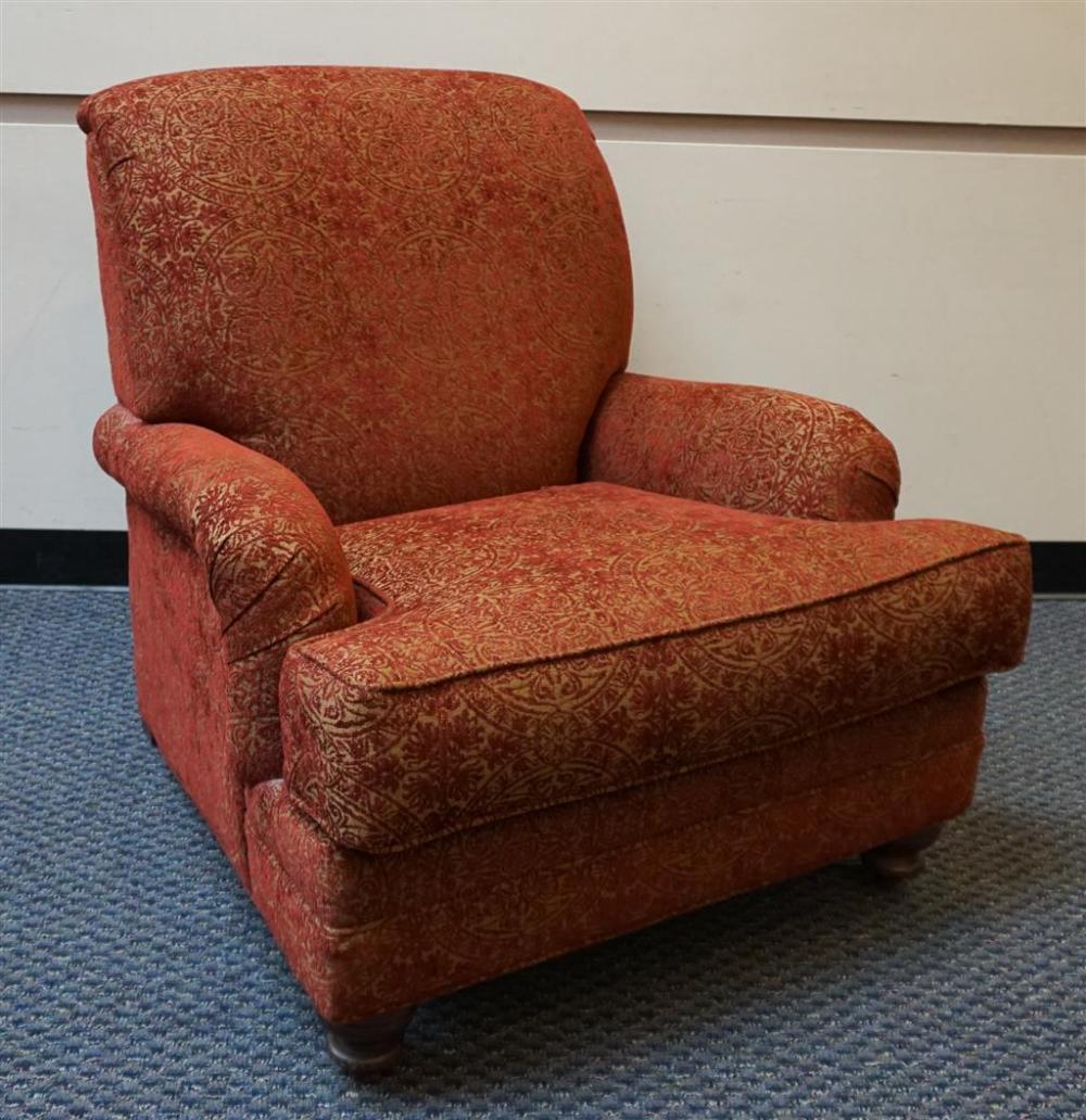 MODERN CUT RED VELVET UPHOLSTERED