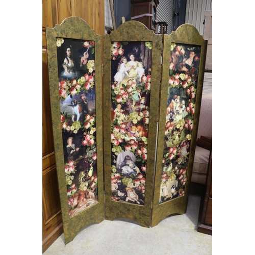 Modern Decoupage three fold screen,