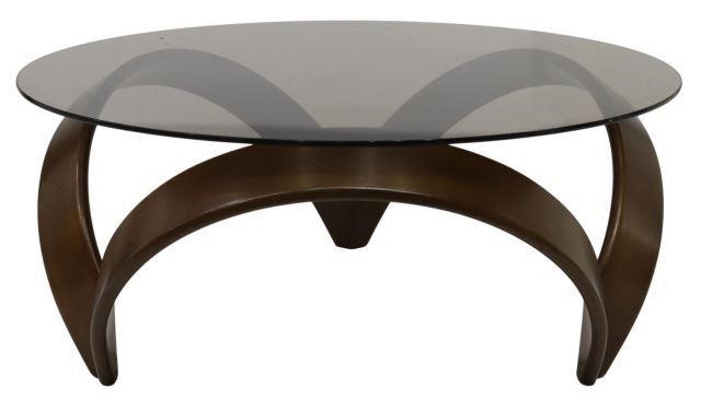 MODERN DESIGN SMOKED GLASS-TOP
