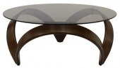 MODERN DESIGN SMOKED GLASS-TOP