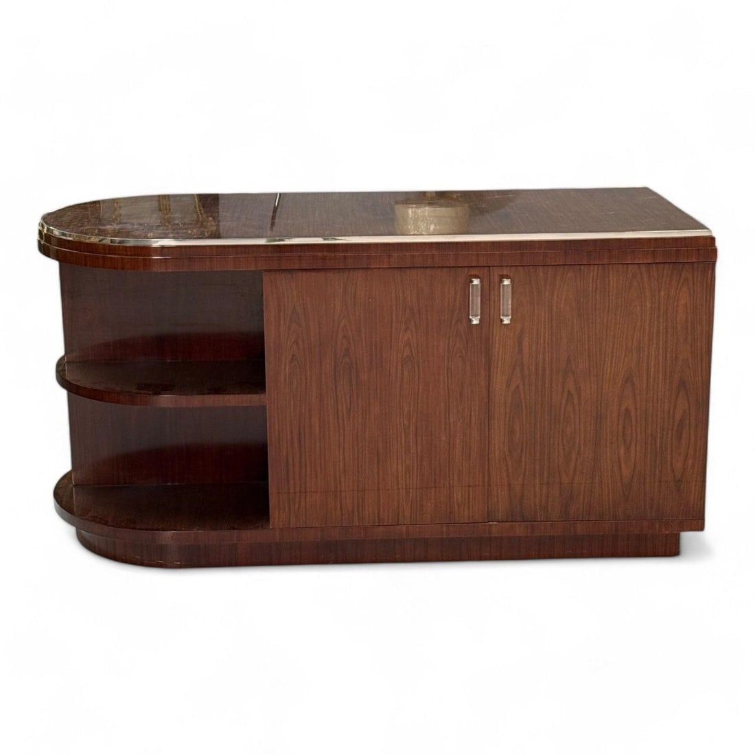 MODERN DRYBAR, MAHOGANY VENEER WITH