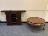 MODERN EBONIZED WOOD BAR AND A