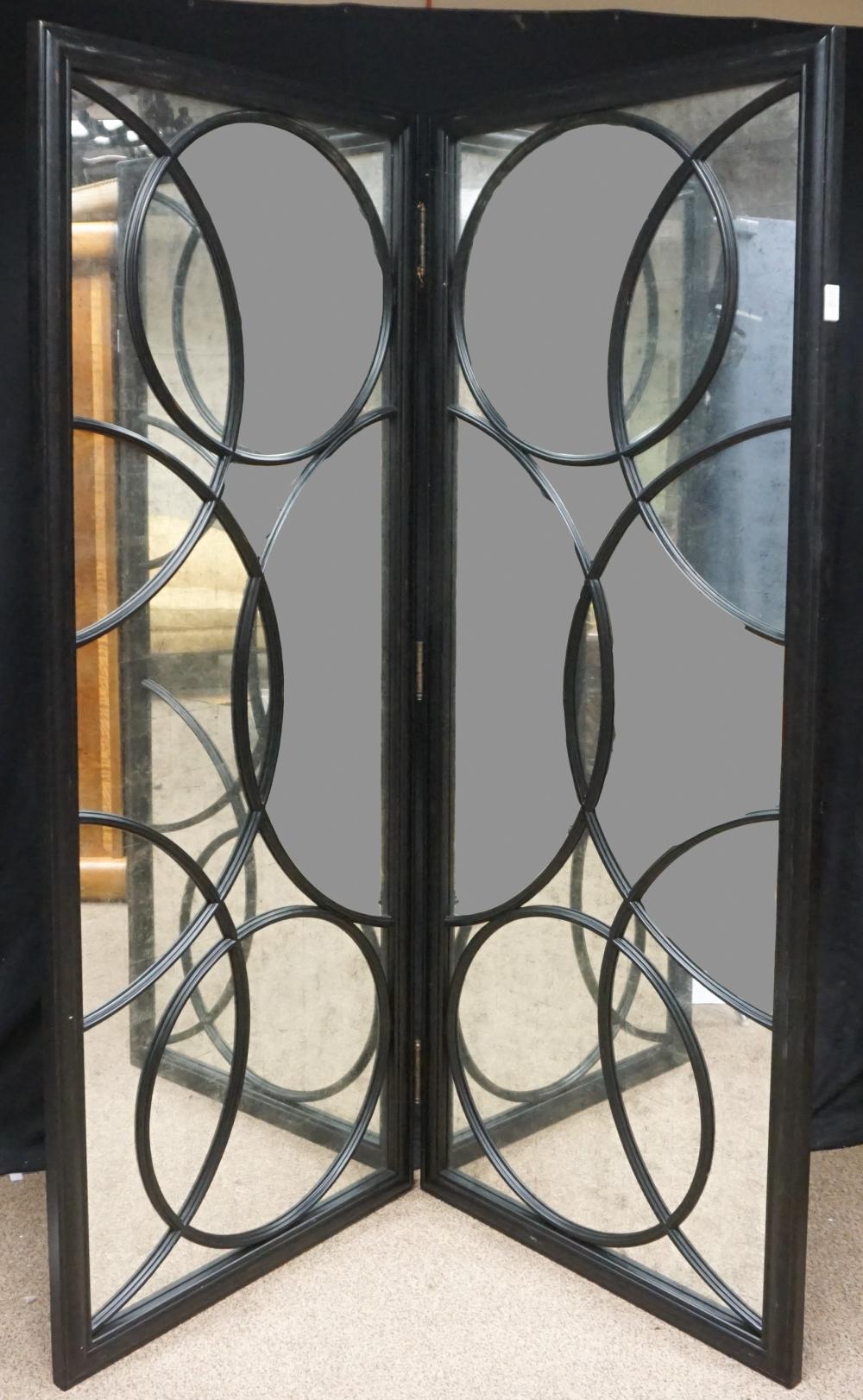MODERN EBONIZED WOOD MIRRORED
