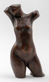 MODERN FEMALE TORSO BRONZE RES