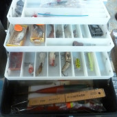 MODERN FISHING TACKLE BOX WITH
