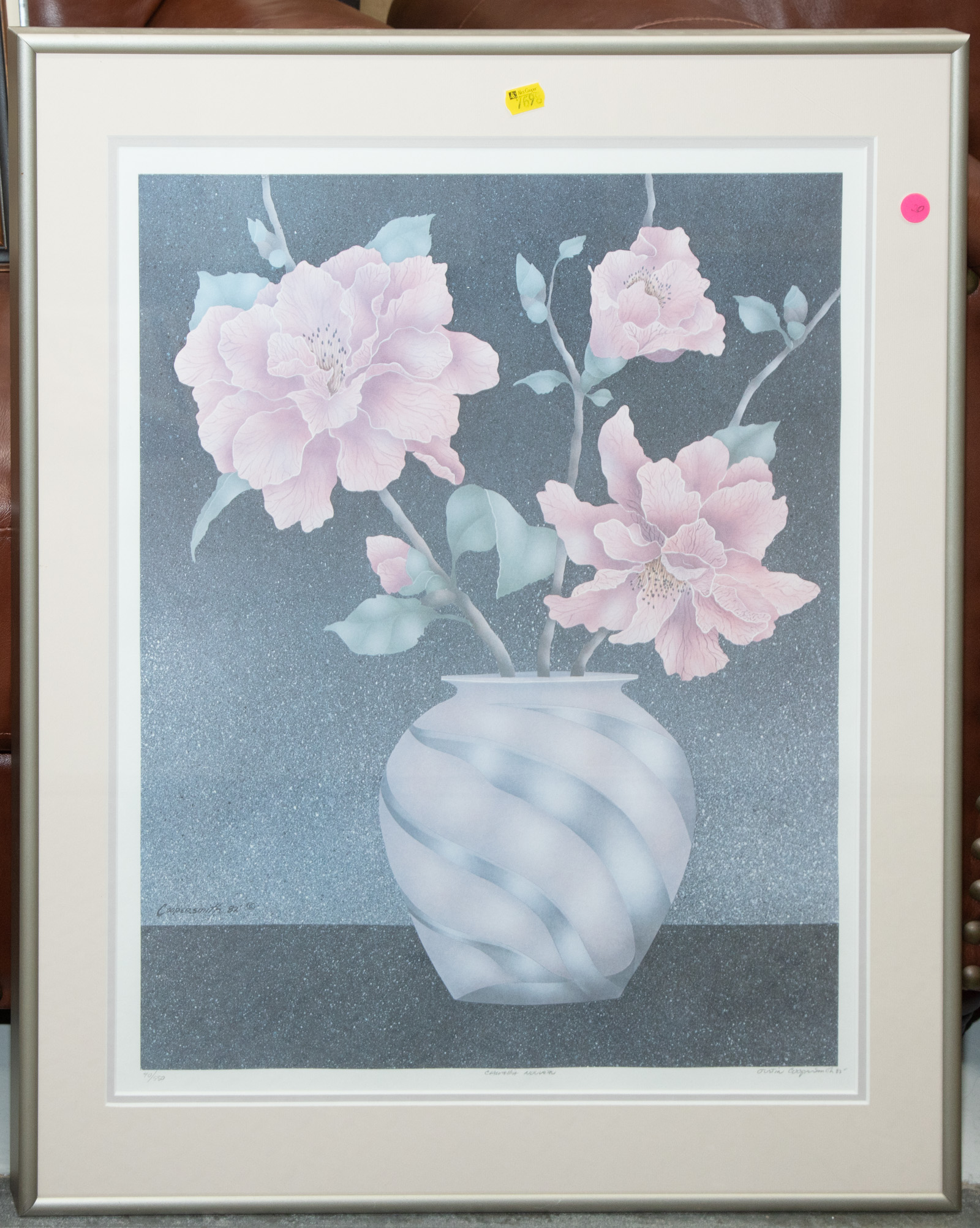 MODERN FRAMED STILL LIFE .