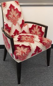 MODERN FRUITWOOD AND CUT VELVE